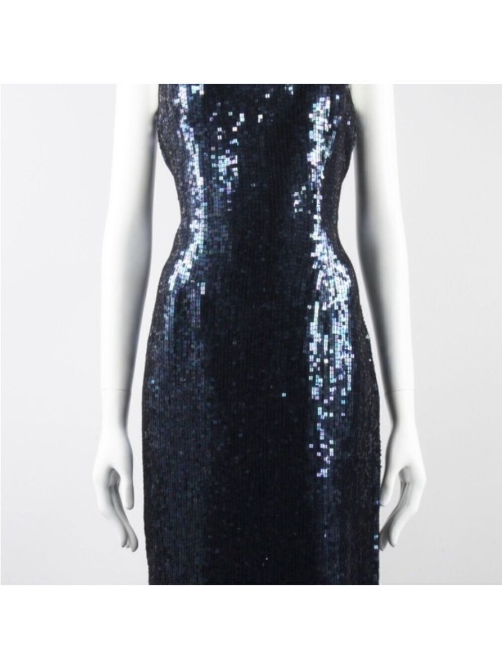 Vintage Mark & John by Gopal Sequined Midnight Blue Sleeveless Dress Size 12 NWT